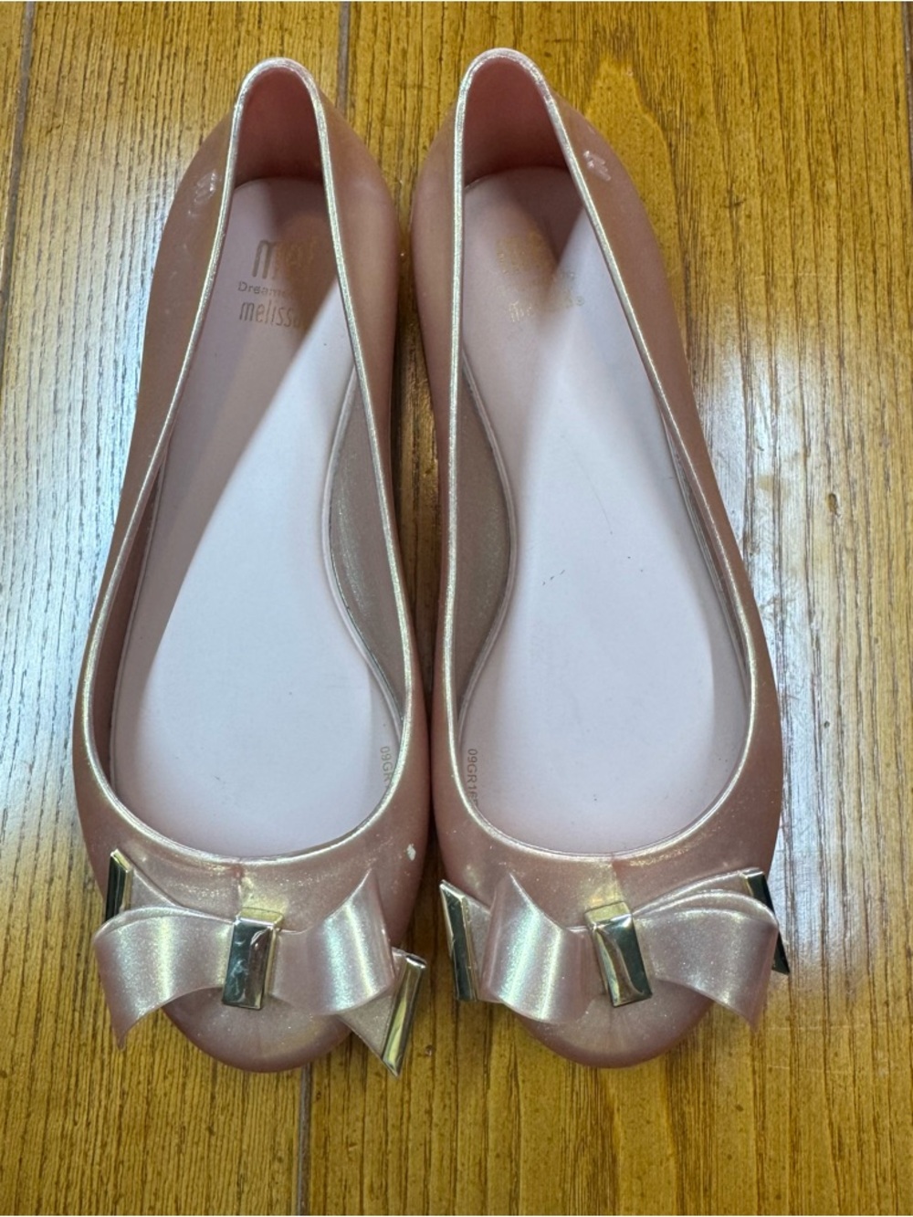 Mini Melissa Ultragirl Sweet Bow Flats - Pink Glitter - Size 2
